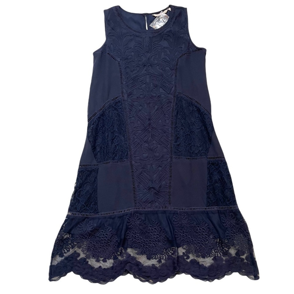 Soft Surroundings Suri navy blue sleeveless dress small petite